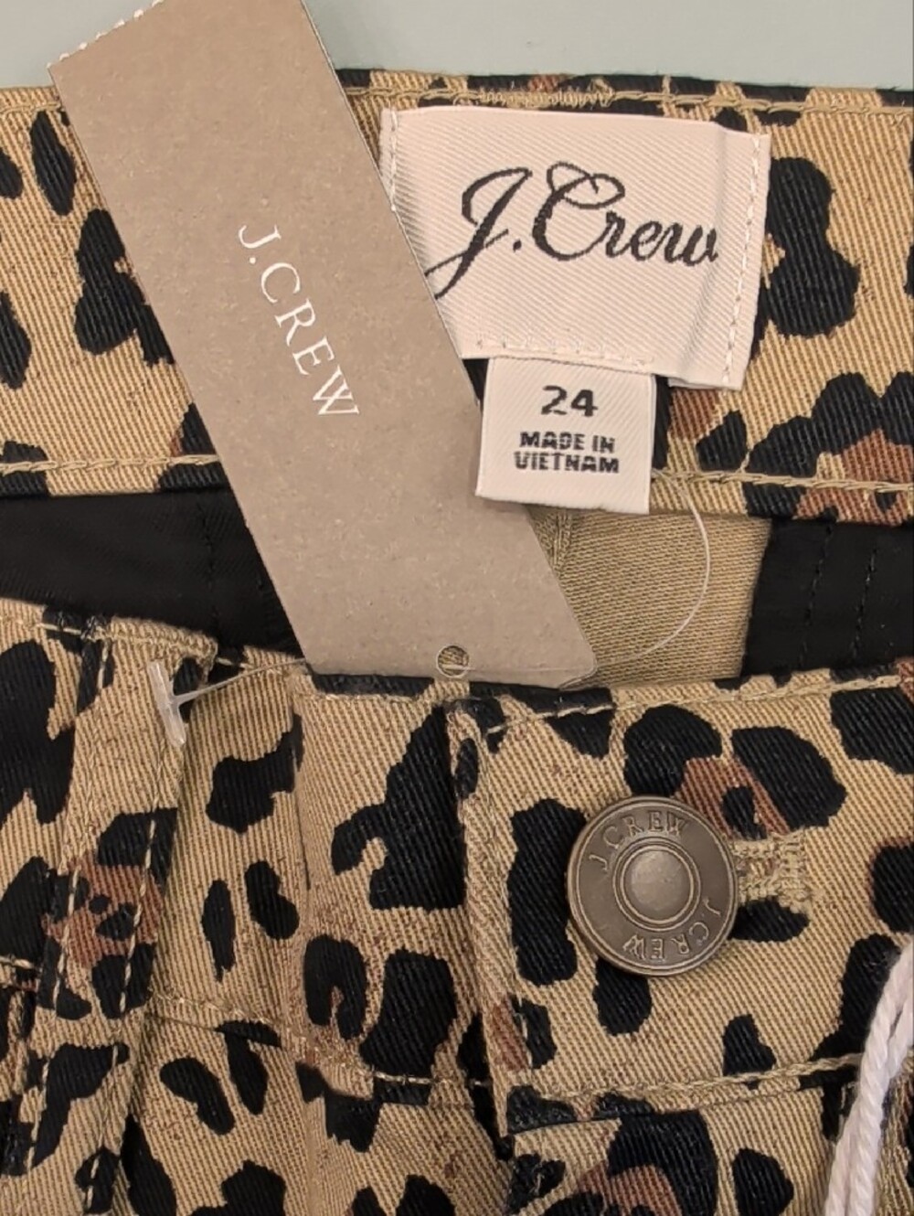 J.Crew Leopard Print Mid-Rise Straight Leg Jeans Size 24 | NWT - Picture 5 of 9